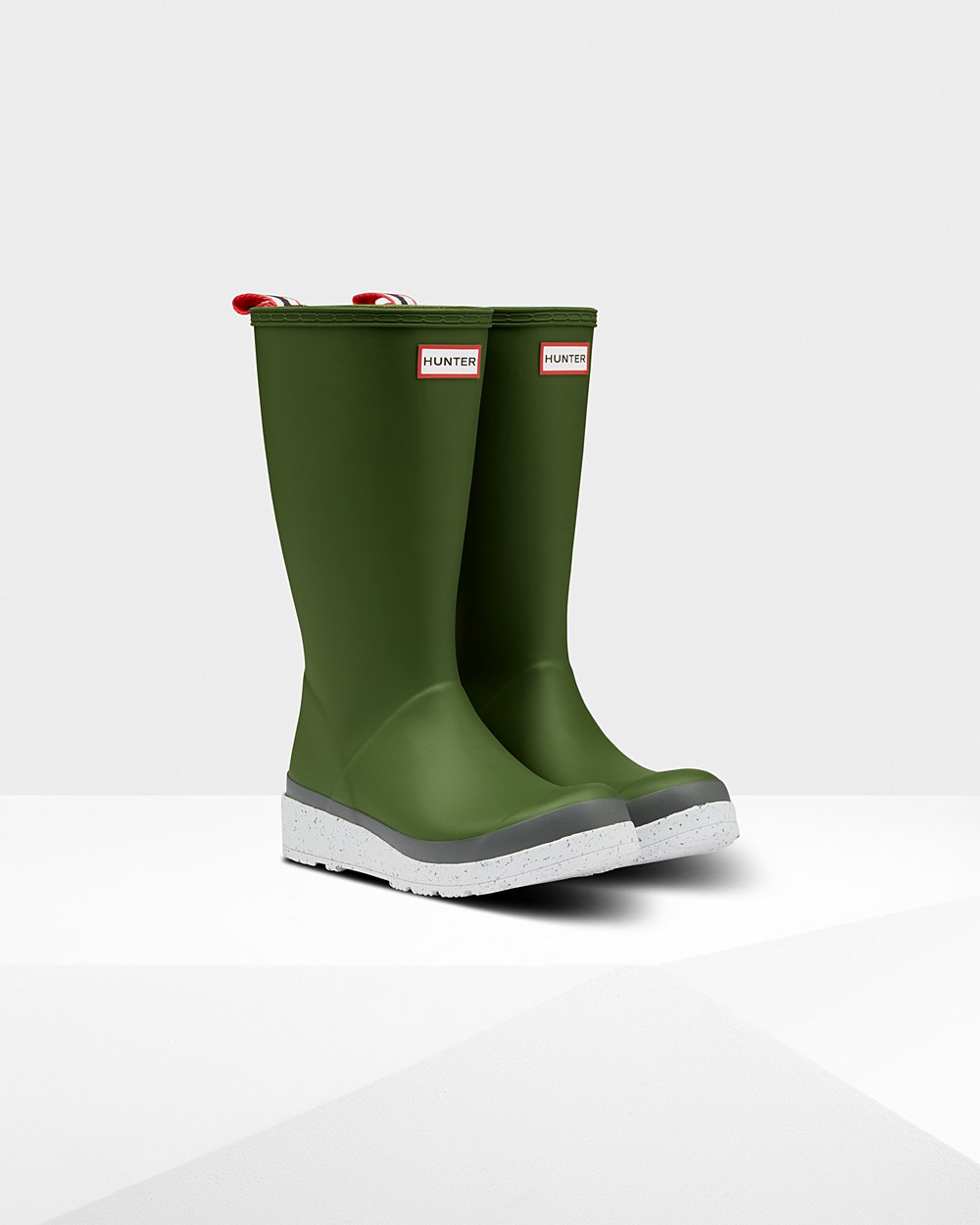 Play Botas Hunter Mujer Original Tall Speckle Rain - Verde/Blancas - Argentina 0678UDSFH